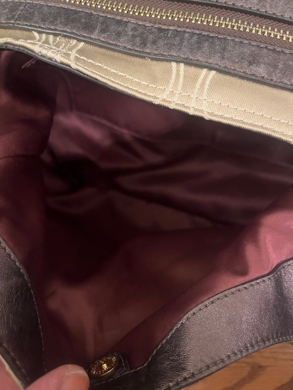 Coach Signature Beige and Brown Hobo Shoulder Bag 16153 - Picture 7 of 16